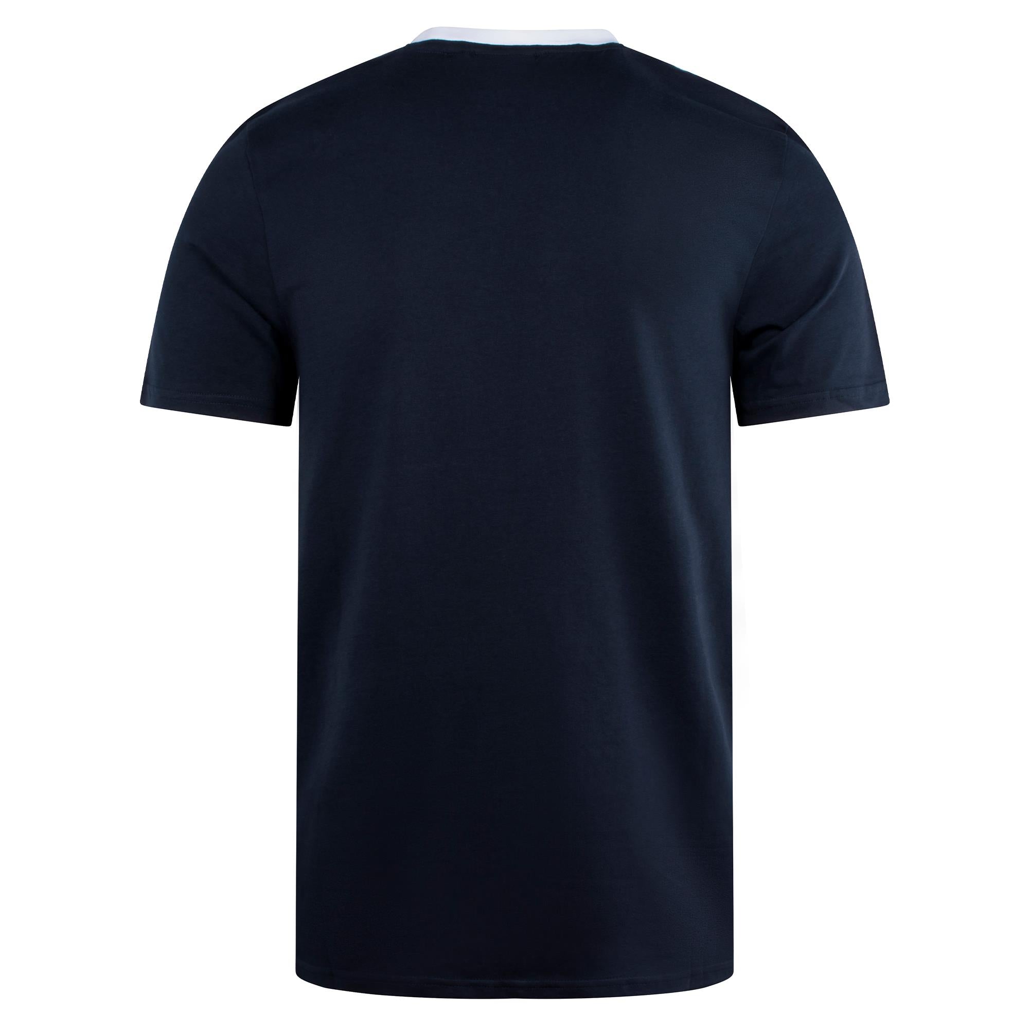 Lyle & Scott Contrast Collar Superfine Mens T-Shirt Navy/White